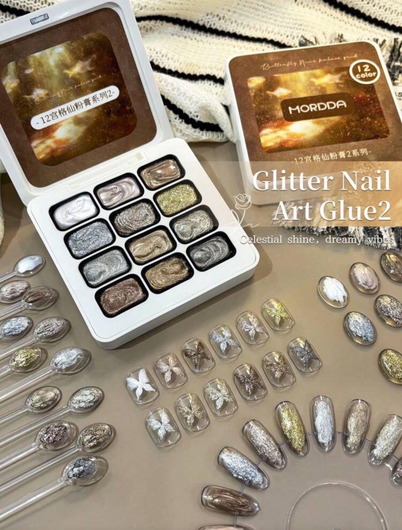 Glitter nail art palette